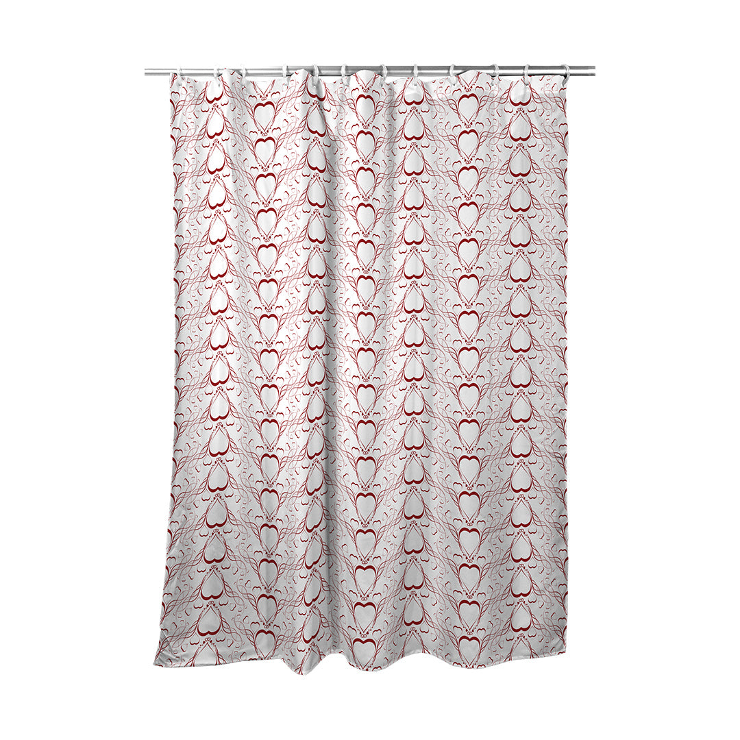 Shower Curtain Delicate Heart Pattern