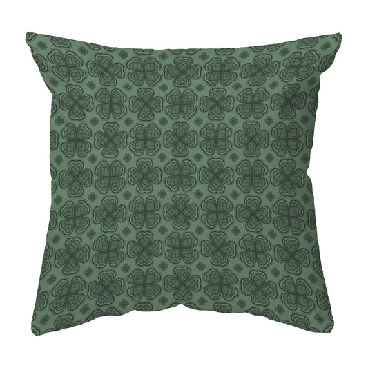 Zippered Pillow Shell Four Leaf Clover Pattern