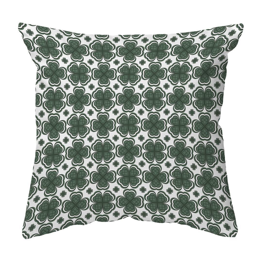 Zippered Pillow Shell Four Leaf Clover Pattern