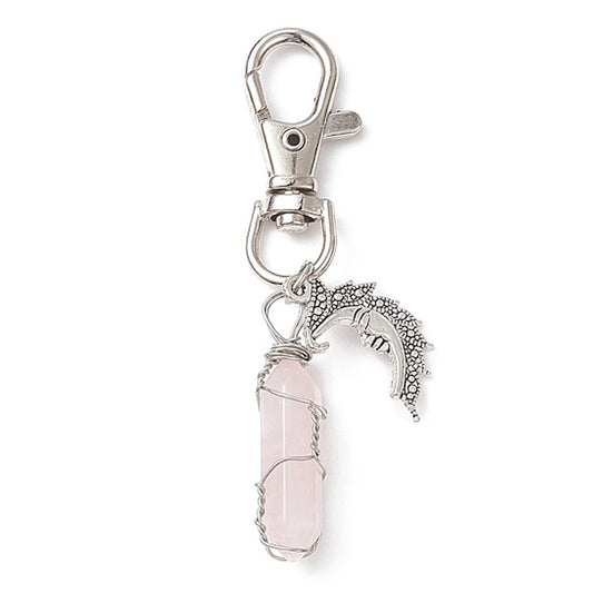 Charm Clip with Gemstone Bullet Charm