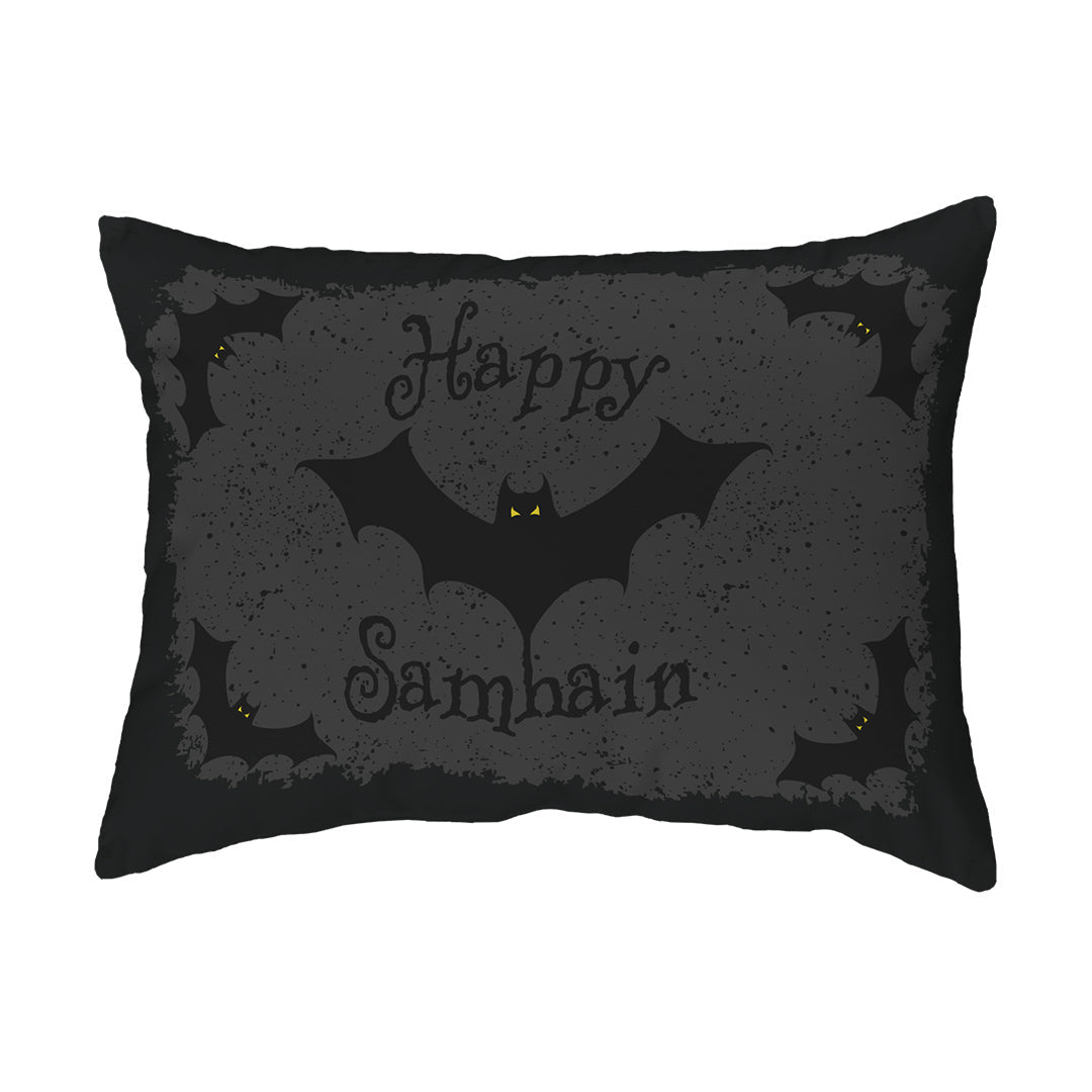 Throw Pillow Happy Samhain Bats