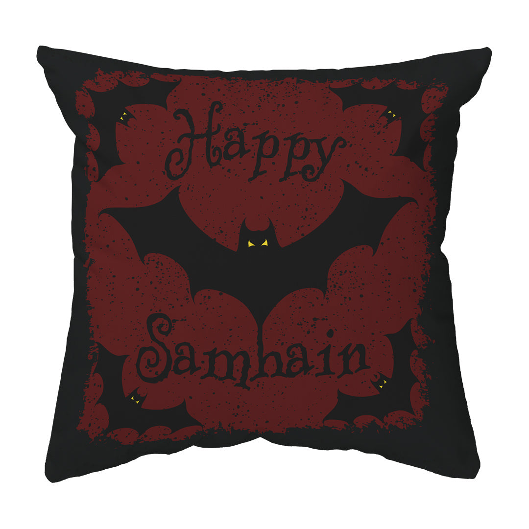 Throw Pillow Happy Samhain Bats