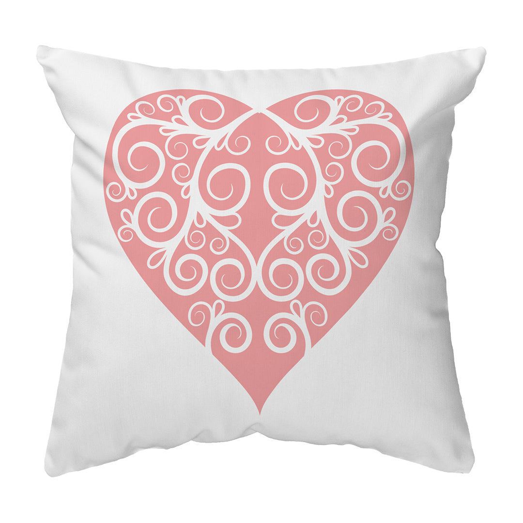 Zippered Pillow Intricate Heart