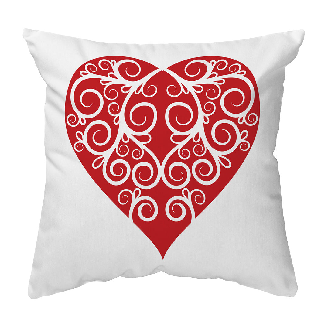 Zippered Pillow Intricate Heart