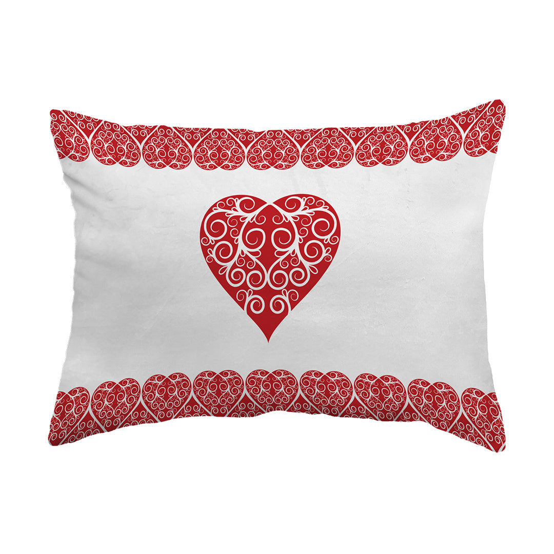 Zippered Pillow Shell Intricate Heart Ribbon