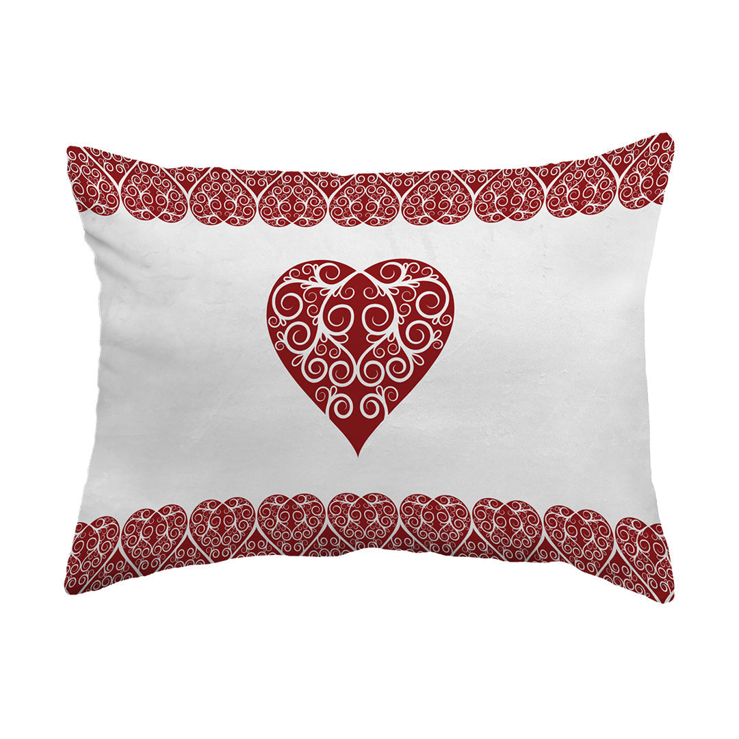 Zippered Pillow Intricate Heart Ribbon