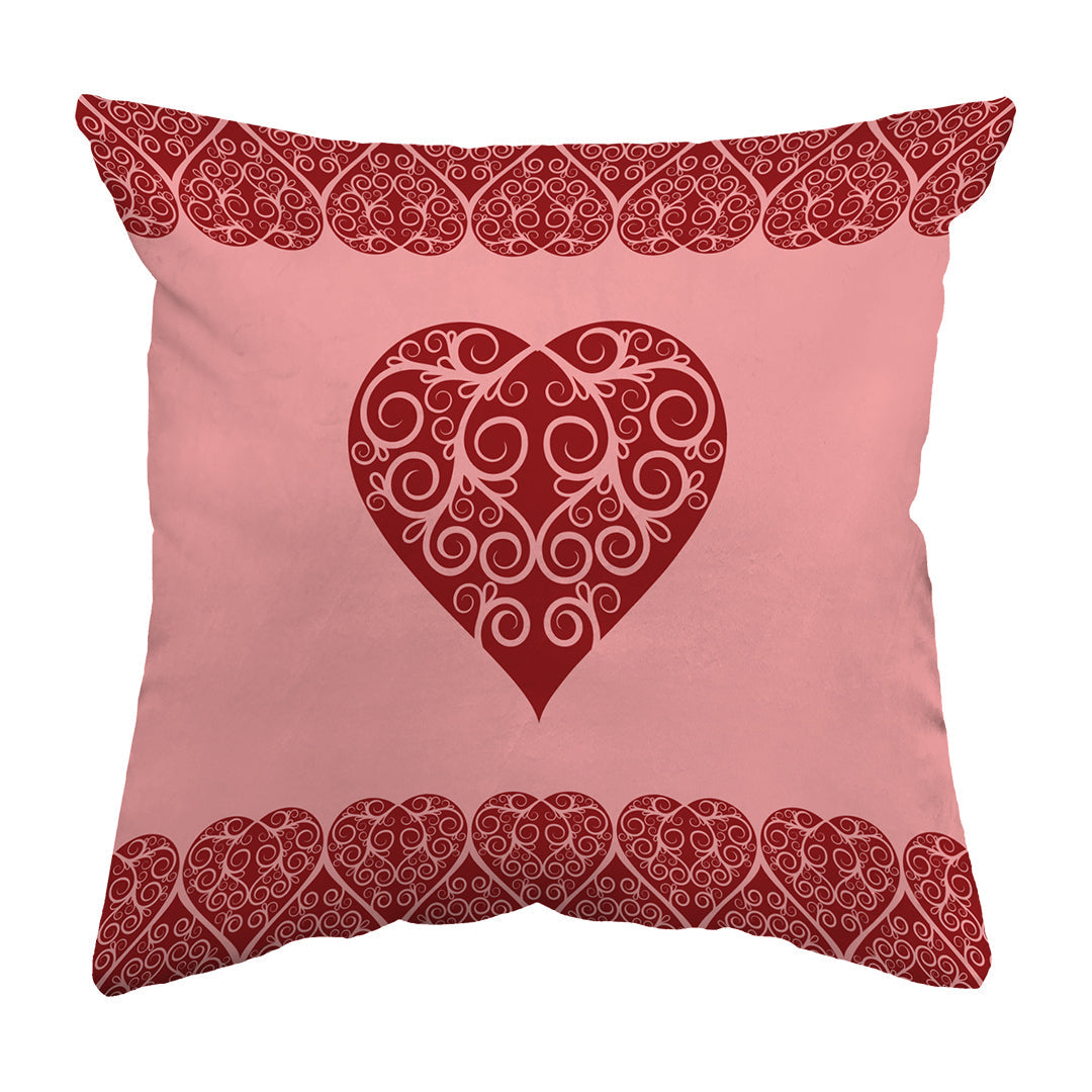 Throw Pillow Intricate Heart Ribbon