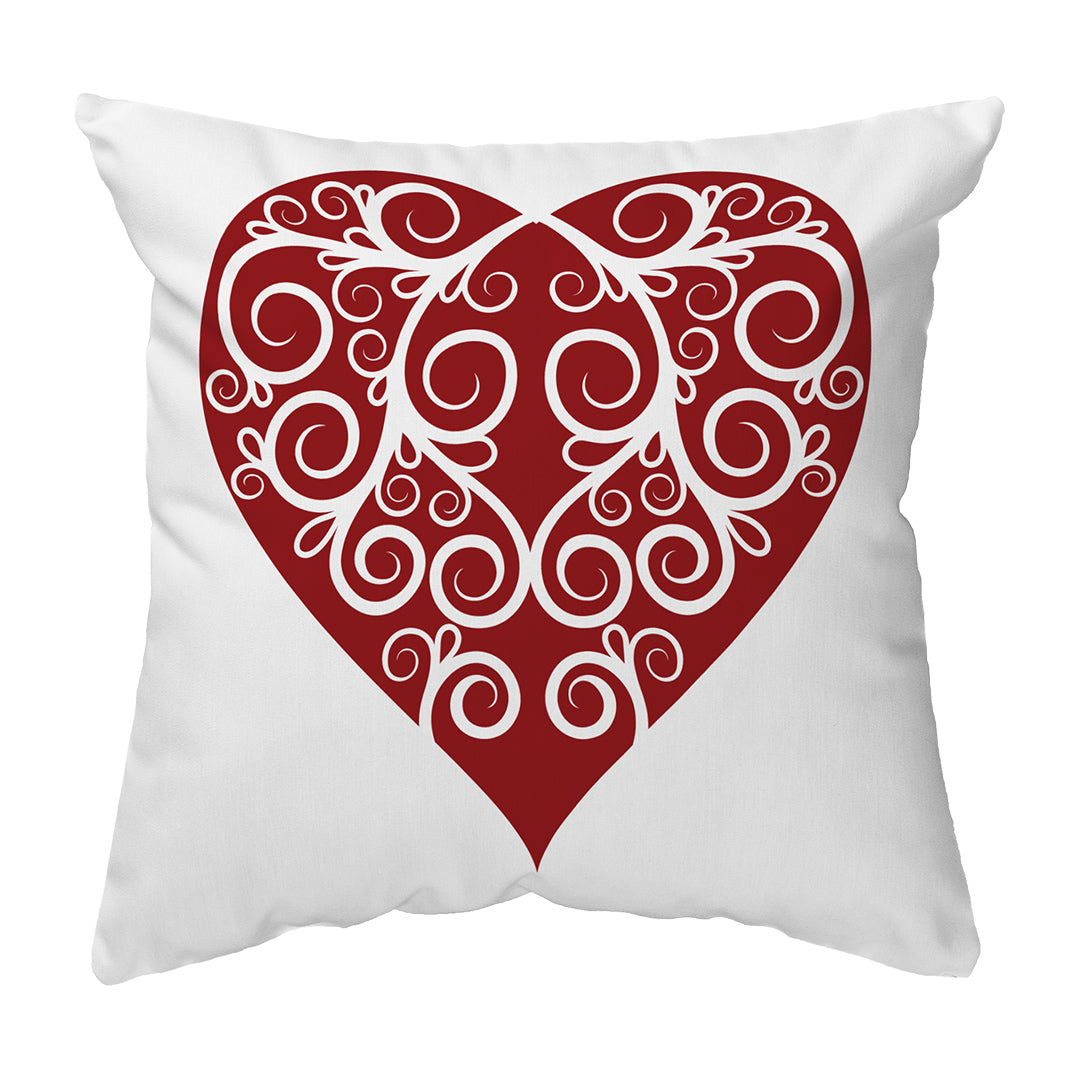 Zippered Pillow Shell Intricate Heart