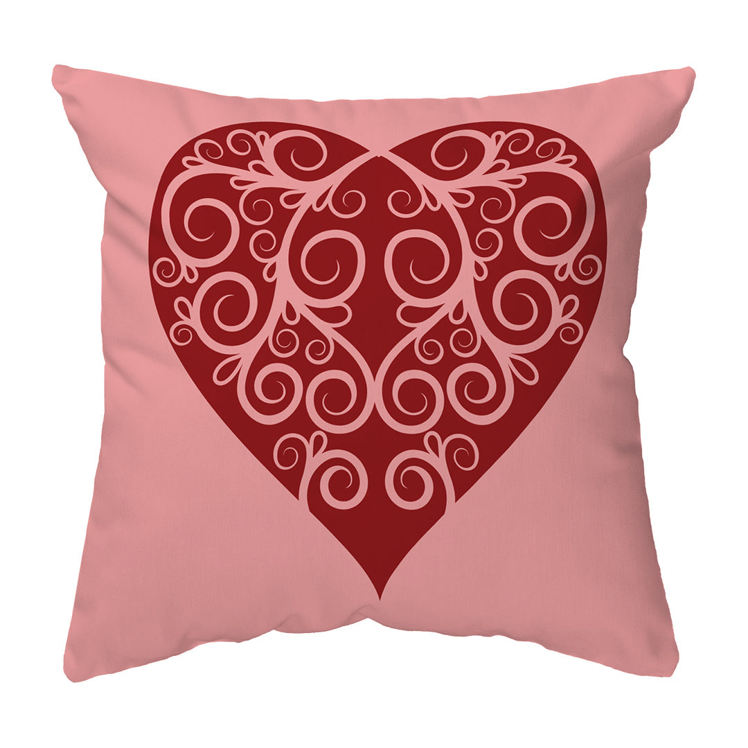 Zippered Pillow Intricate Heart
