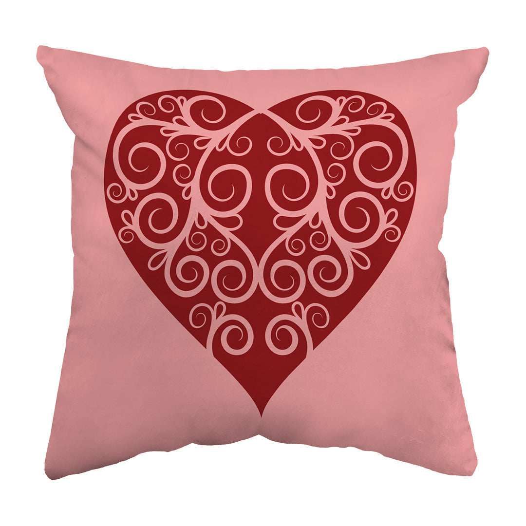 Throw Pillow Intricate Heart