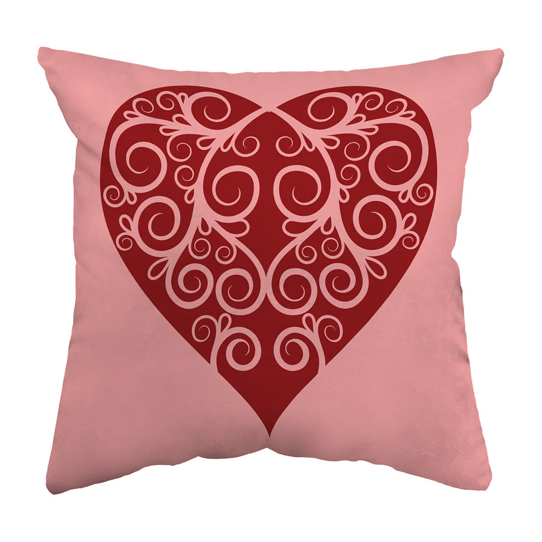 Throw Pillow Intricate Heart