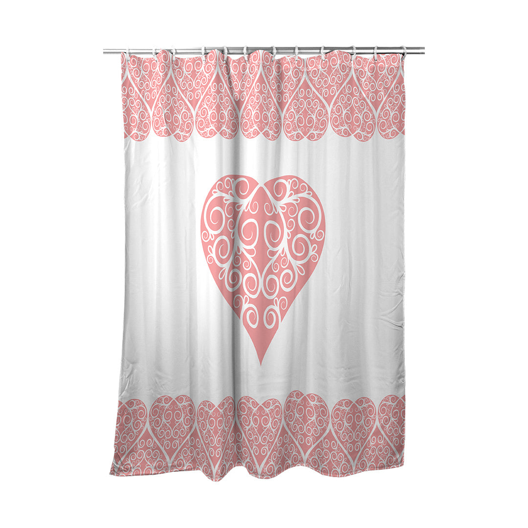 Shower Curtain Intricate Heart Ribbon