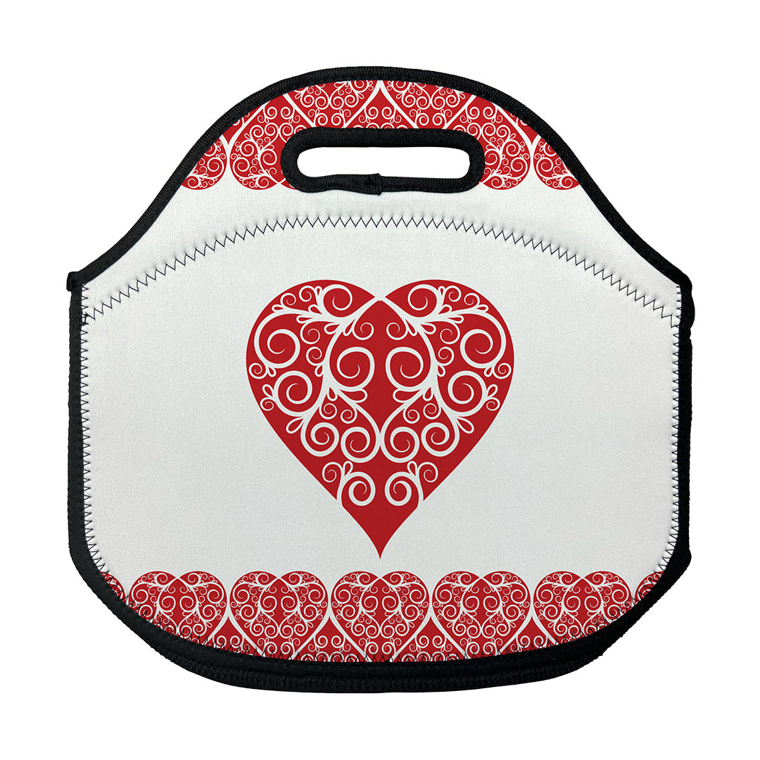 Lunch Bag Intricate Heart Ribbon