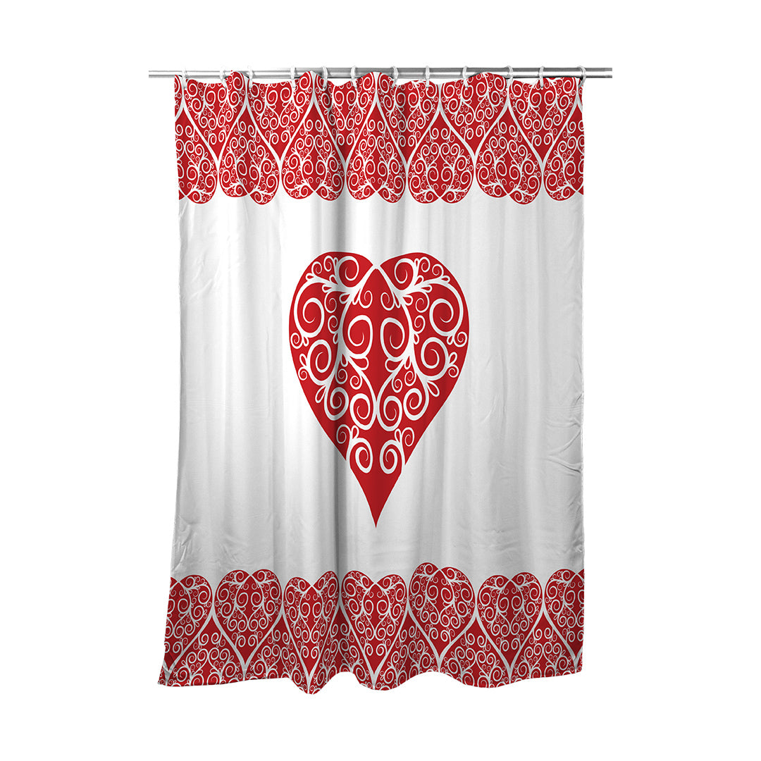 Shower Curtain Intricate Heart Ribbon
