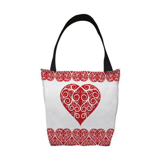 Tote Bags Intricate Heart Ribbon