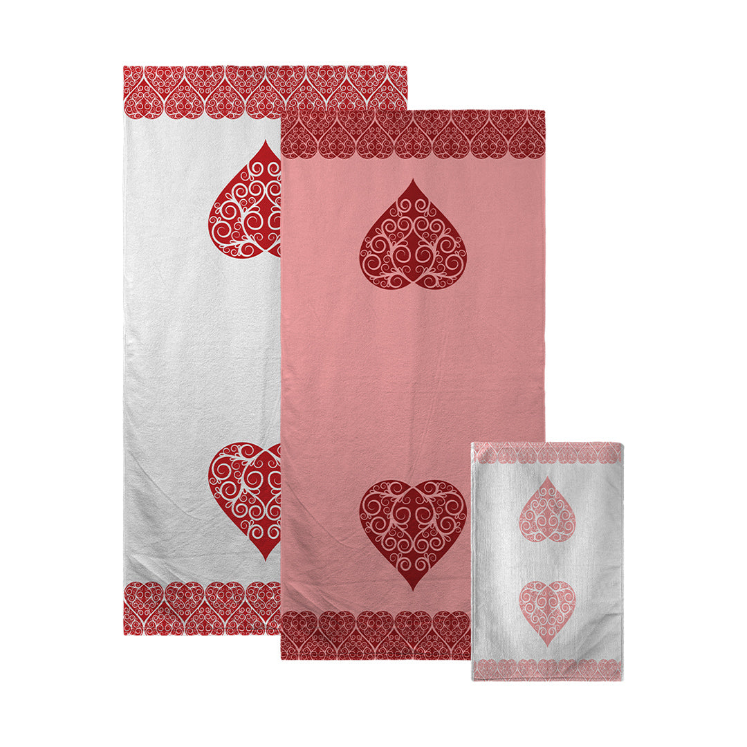 Towels Intricate Heart Ribbon