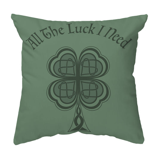 Zippered Pillow Lucky Four Leaf Clover