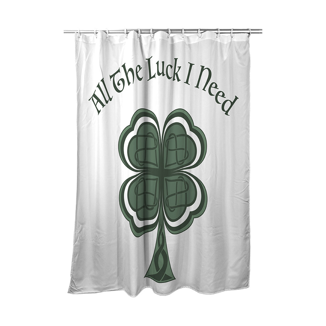 Shower Curtain Lucky Four Leaf Clover