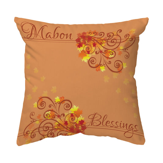 Throw Pillow Mabon Blessings Swirls