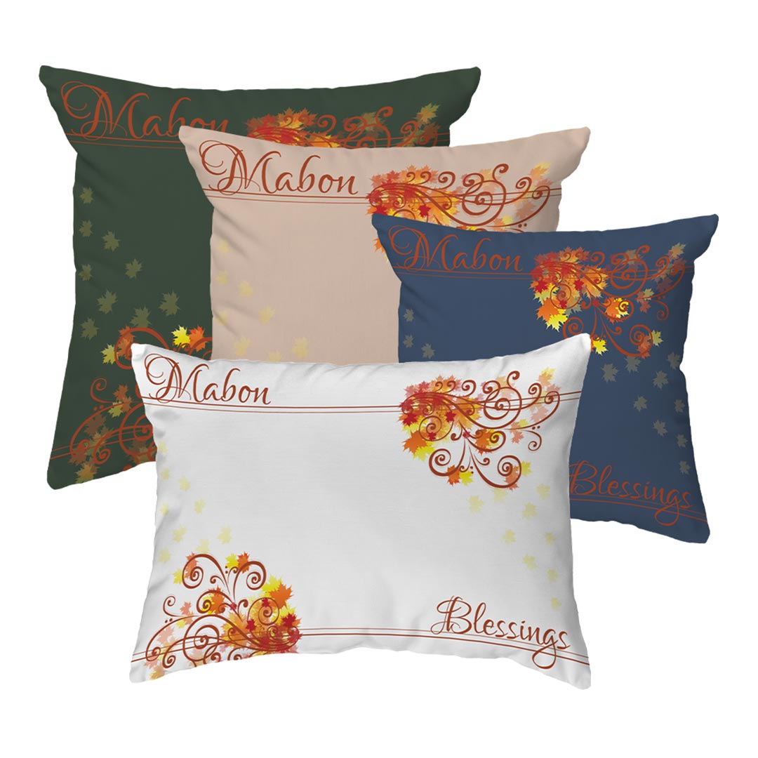 Throw Pillow Mabon Blessings Swirls