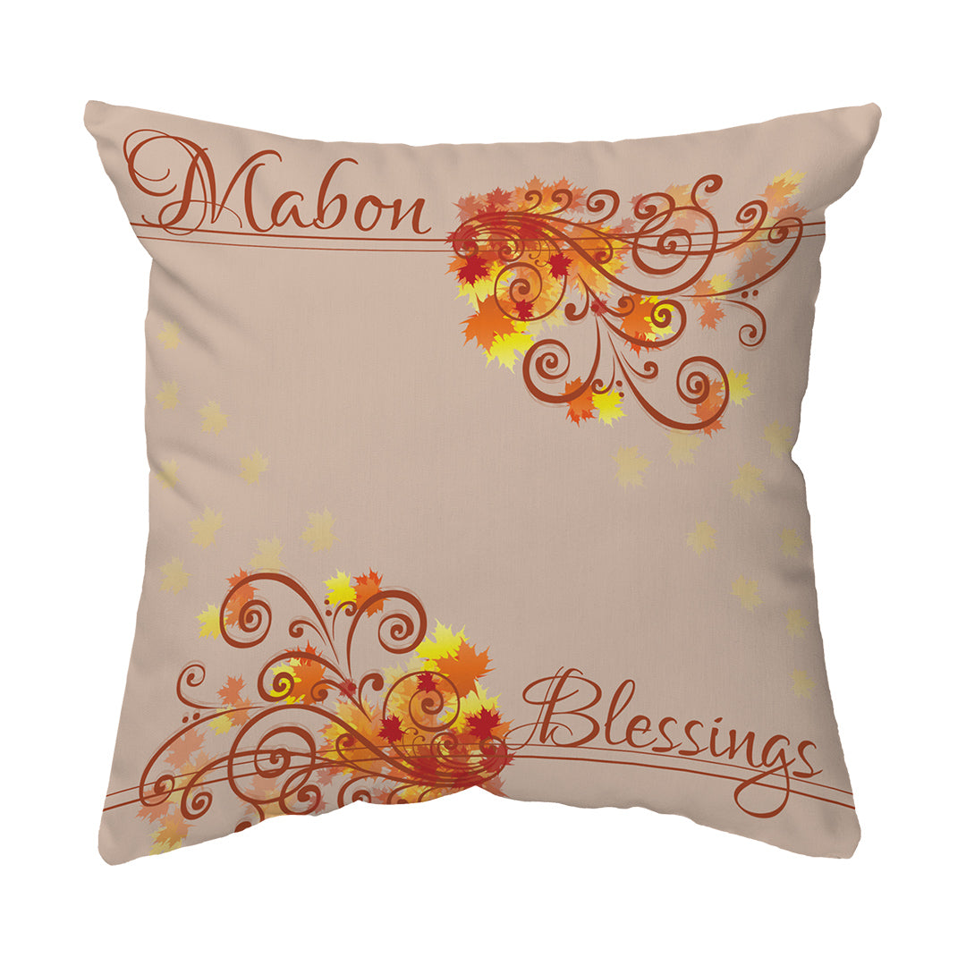 Throw Pillow Mabon Blessings Swirls