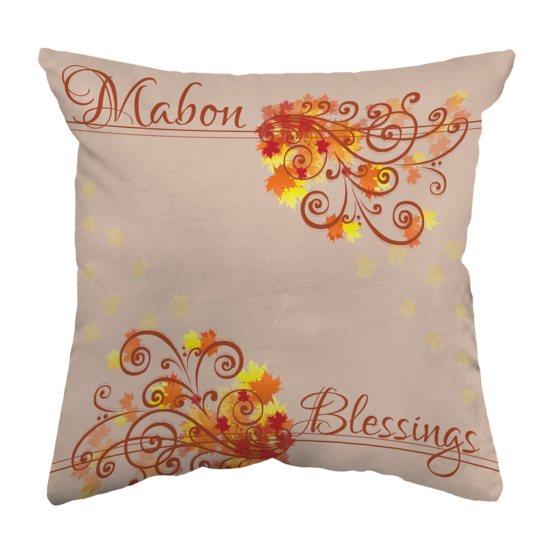 Throw Pillow Mabon Blessings Swirls