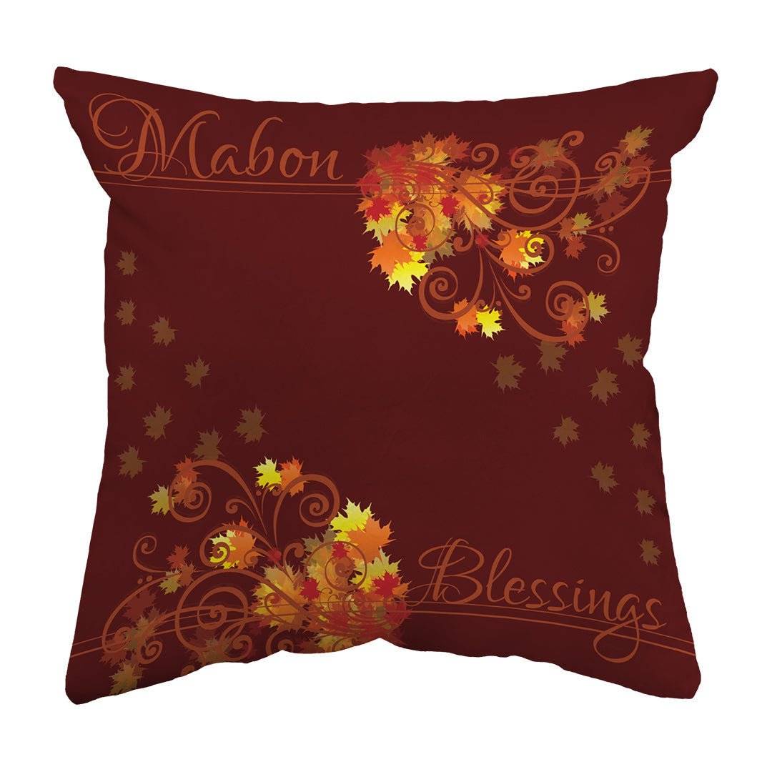 Throw Pillow Mabon Blessings Swirls