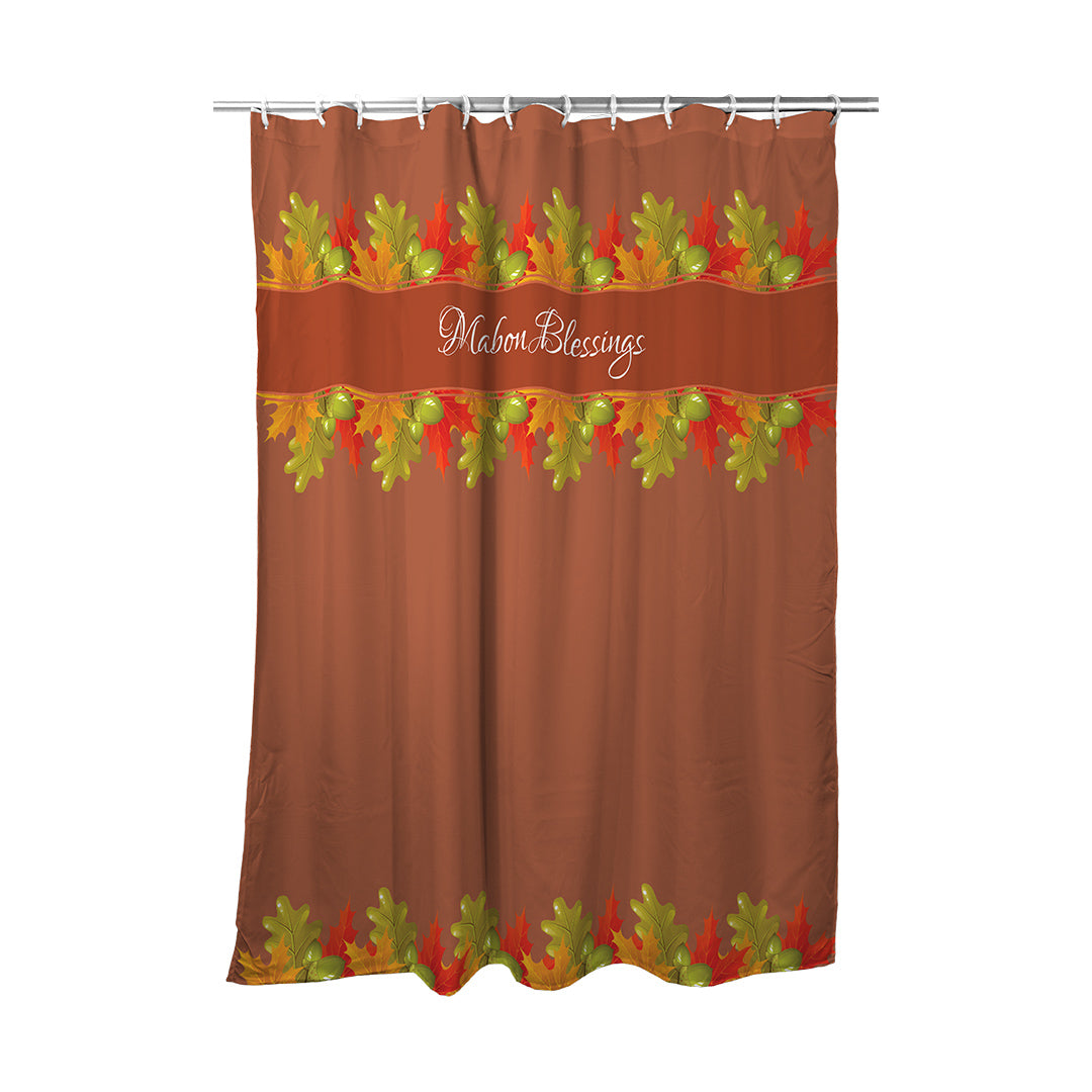 Shower Curtain Mabon Blessings Leaves