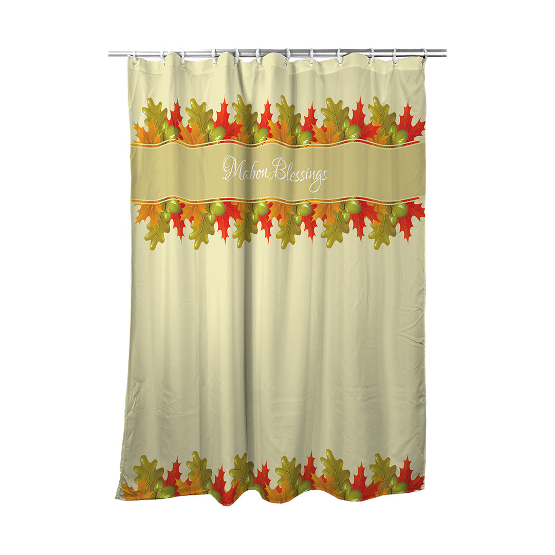 Shower Curtain Mabon Blessings Leaves