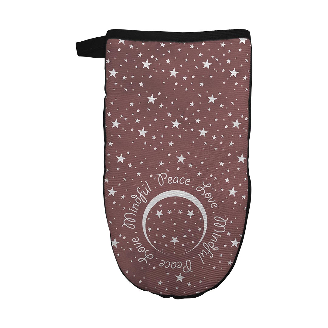 Oven Mitt Peace.Love.Mindful Colored