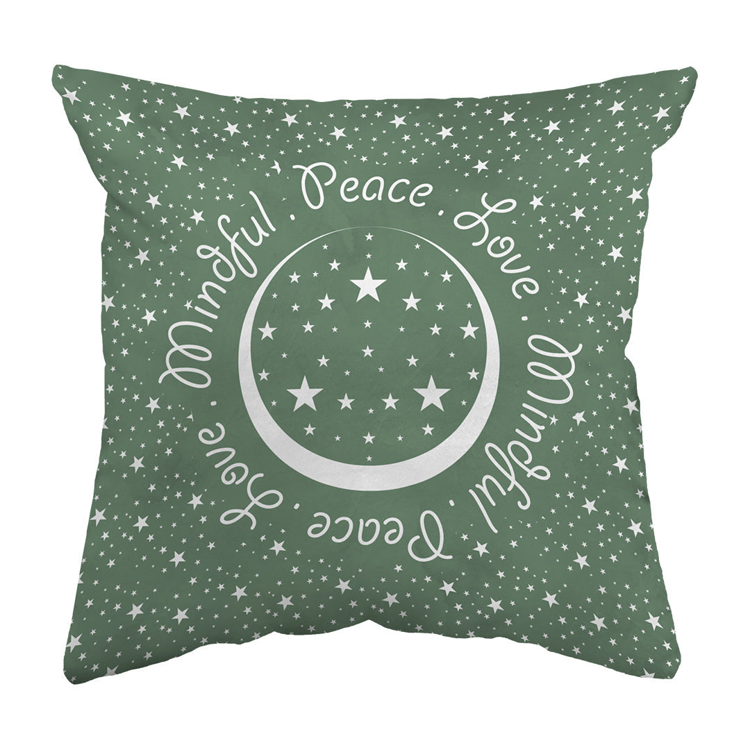 Zippered Pillow Shell Peace.Love.Mindful Colored