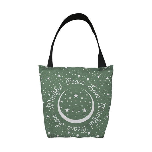 Tote Bags Peace.Love.Mindful Colored