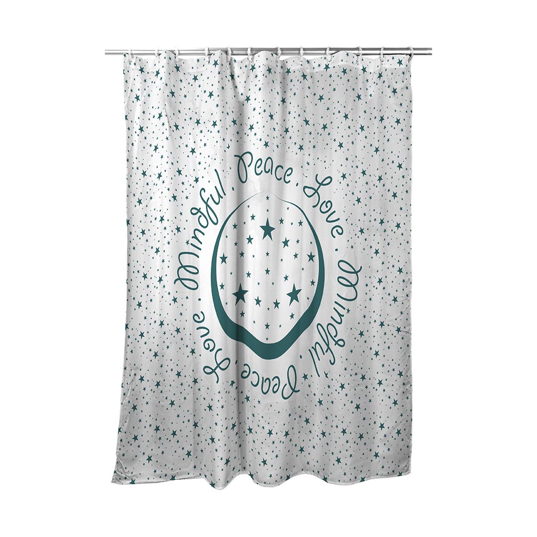 Shower Curtain Peace.Love.Mindful