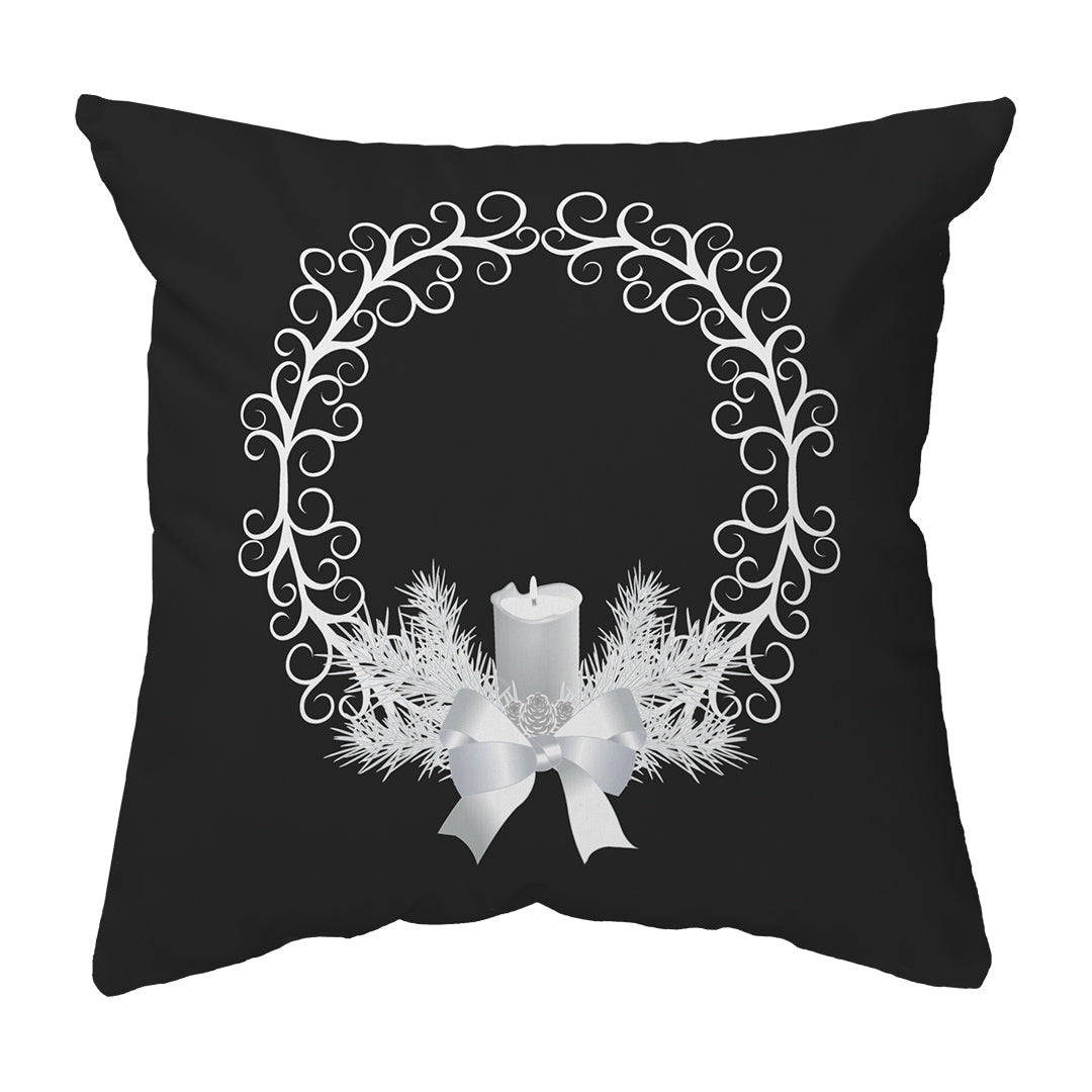 Throw Pillow Yule Wreath