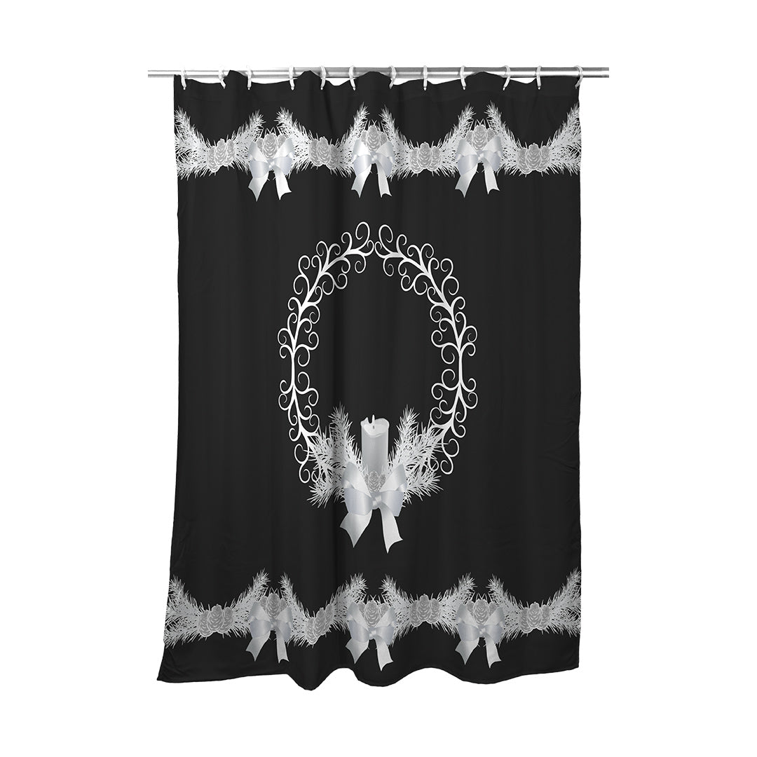 Shower Curtain Yule Wreath