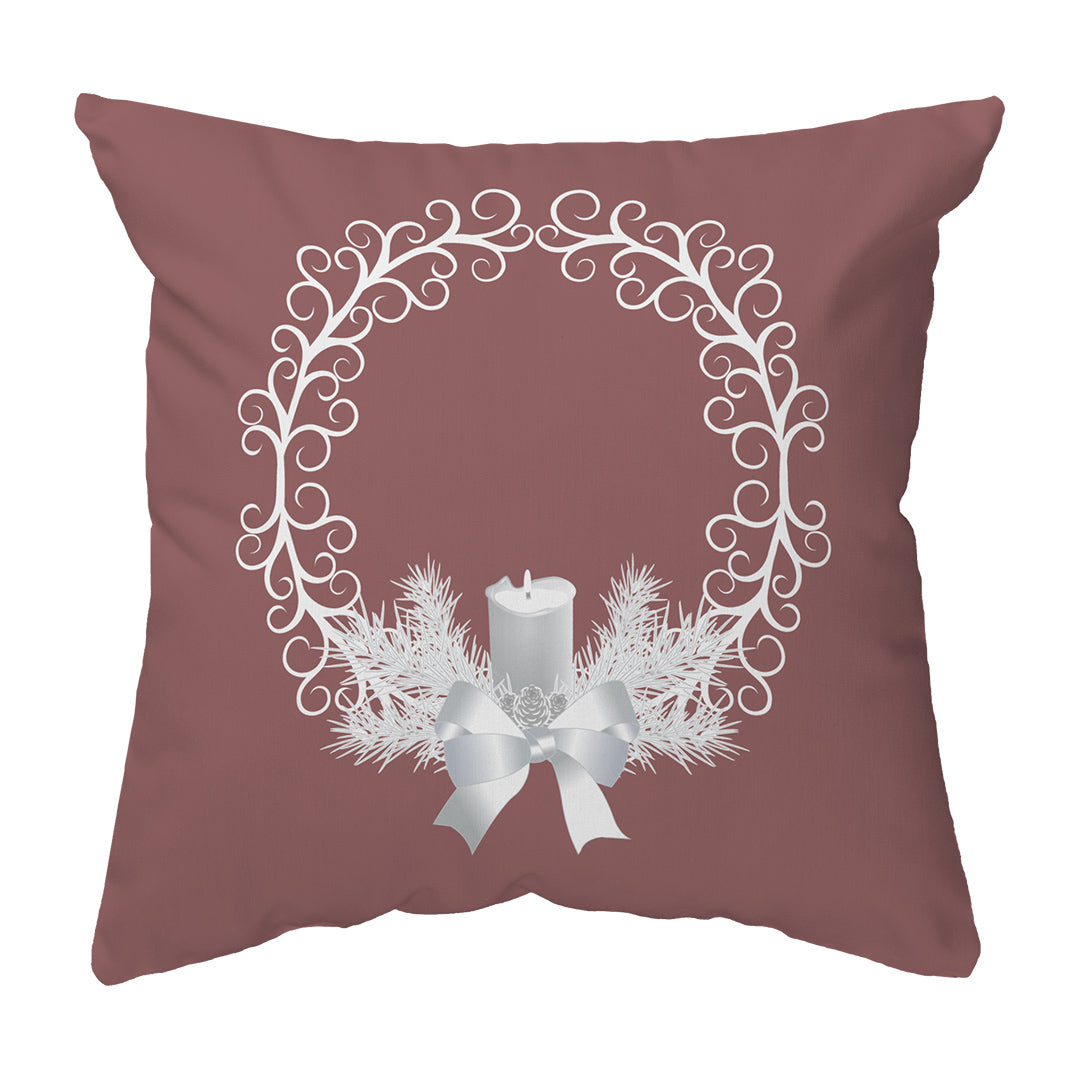 Throw Pillow Yule Wreath