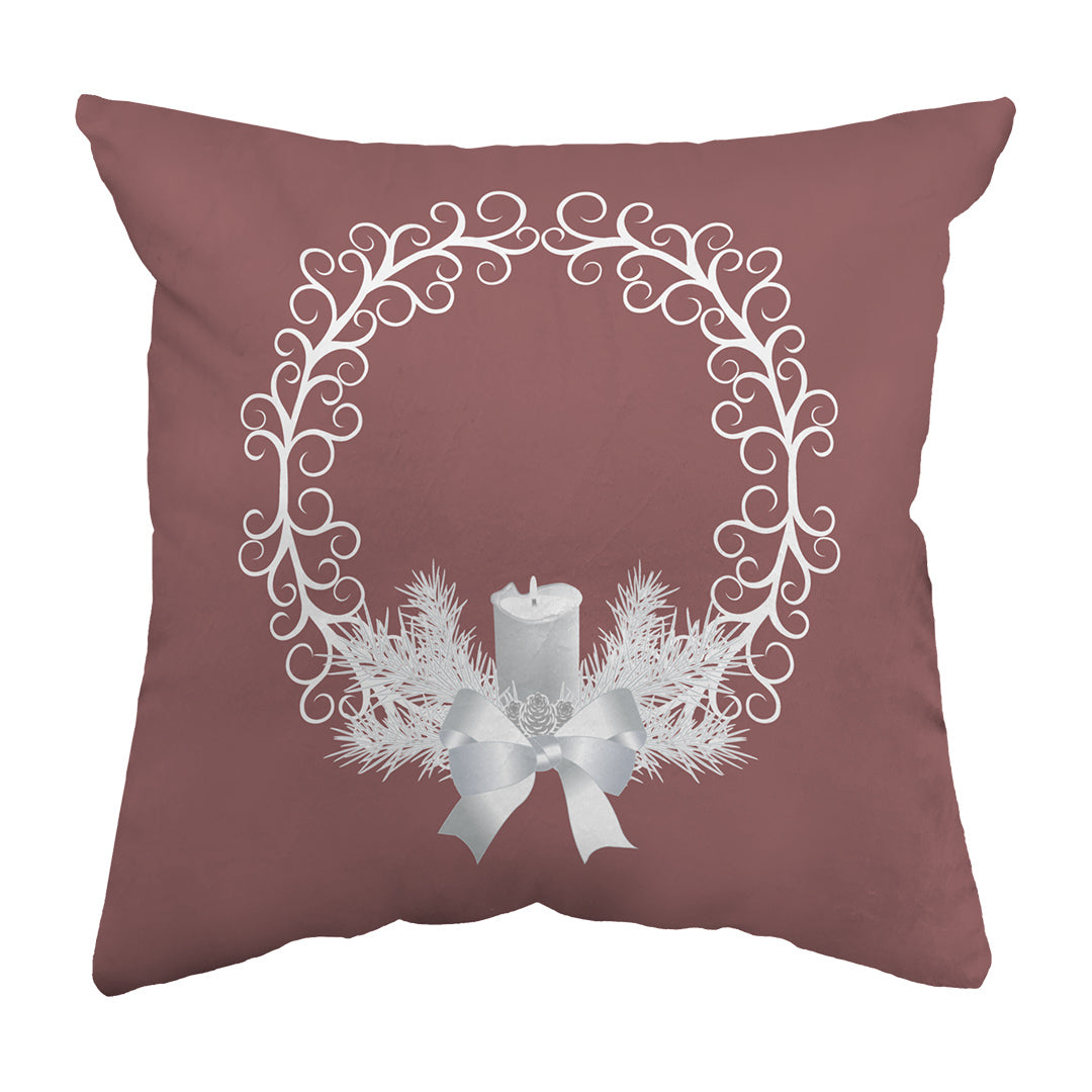 Throw Pillow Yule Wreath