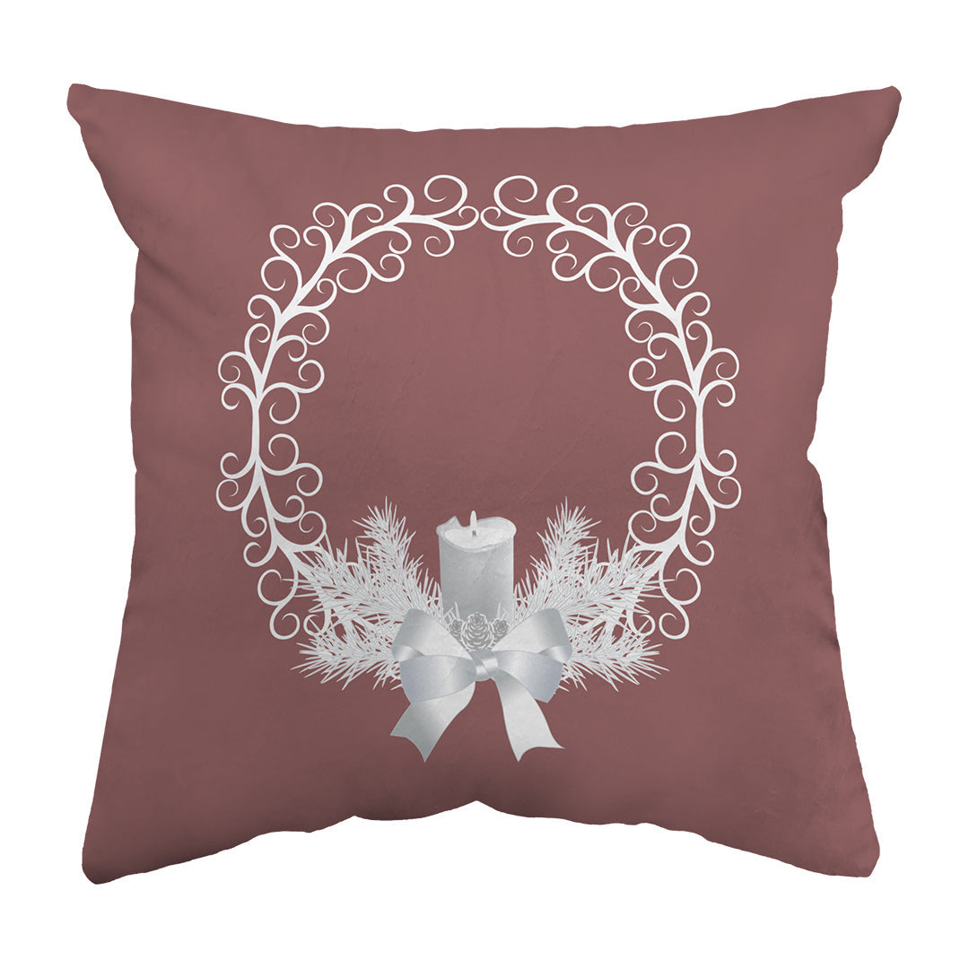 Throw Pillow Yule Wreath