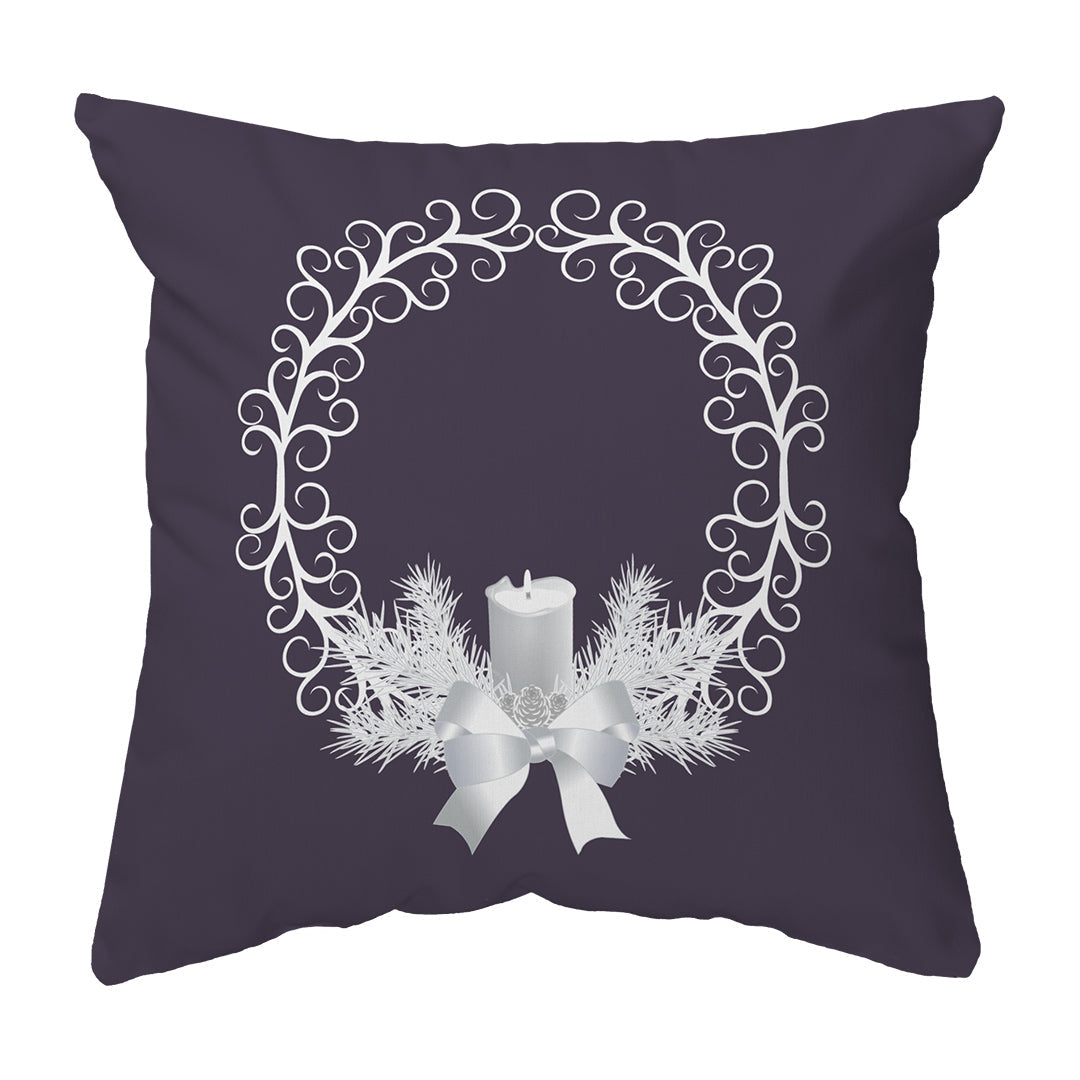 Throw Pillow Yule Wreath