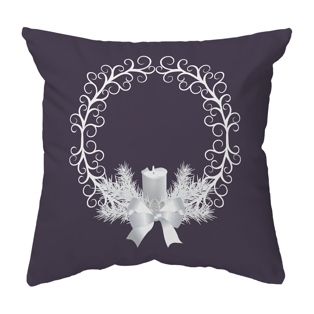 Throw Pillow Yule Wreath