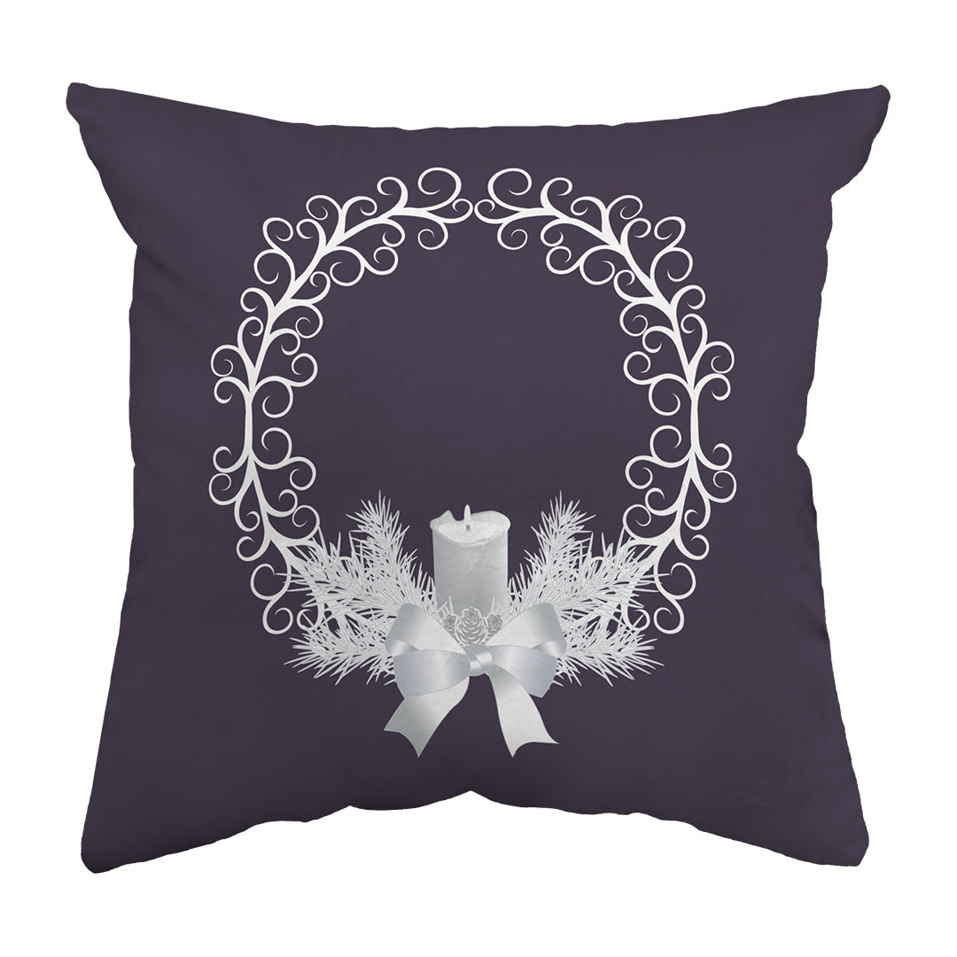 Throw Pillow Yule Wreath