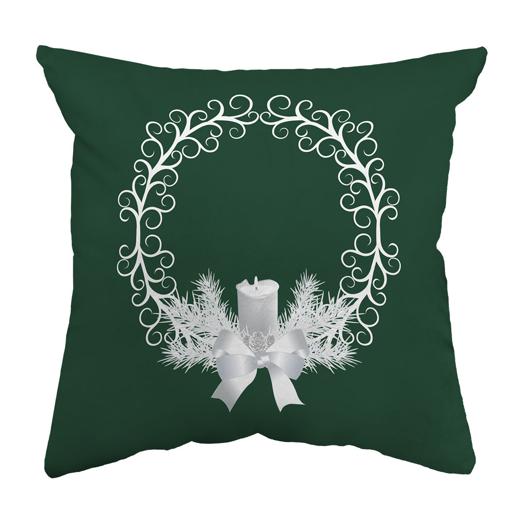 Throw Pillow Yule Wreath