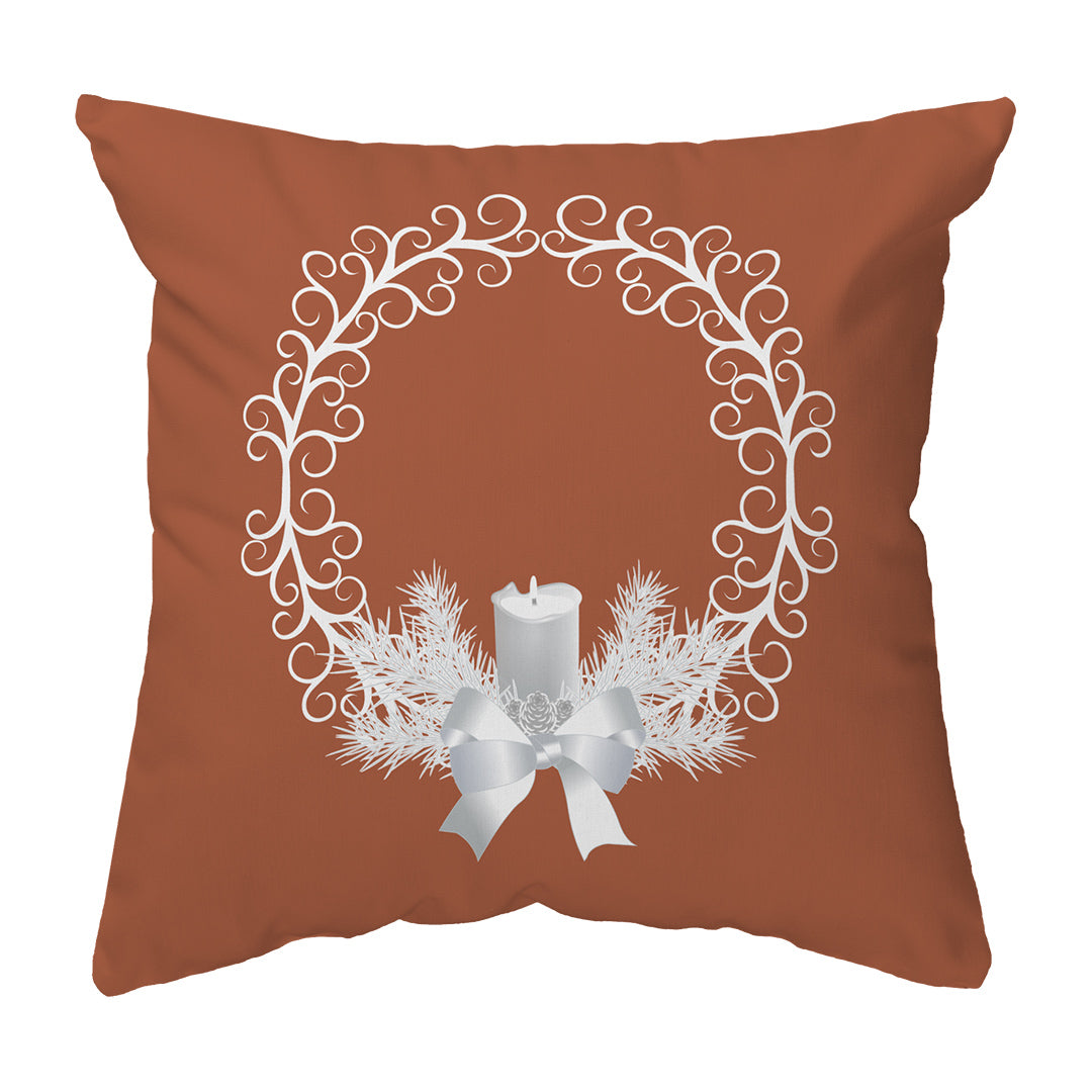 Throw Pillow Yule Wreath