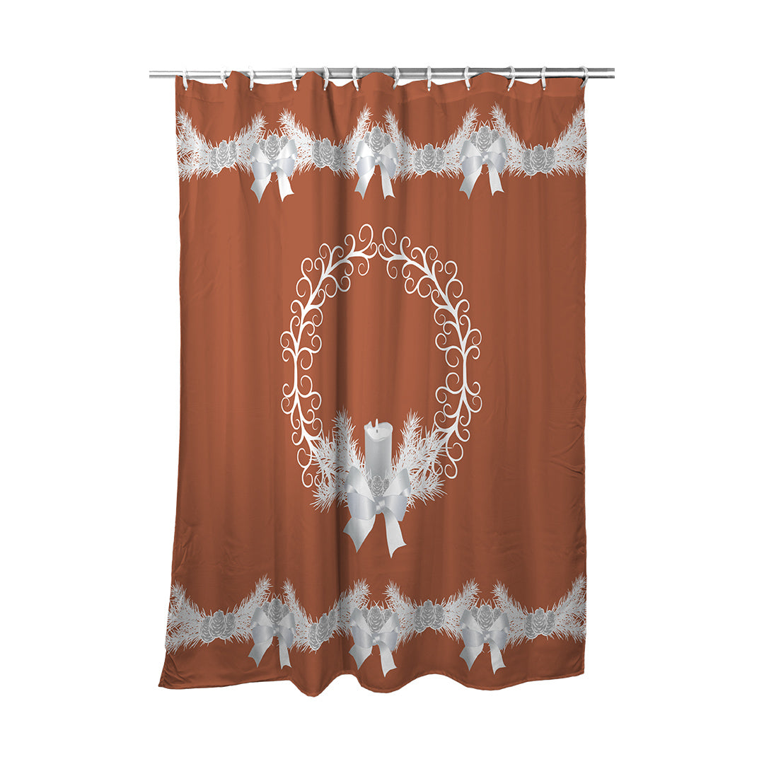 Shower Curtain Yule Wreath