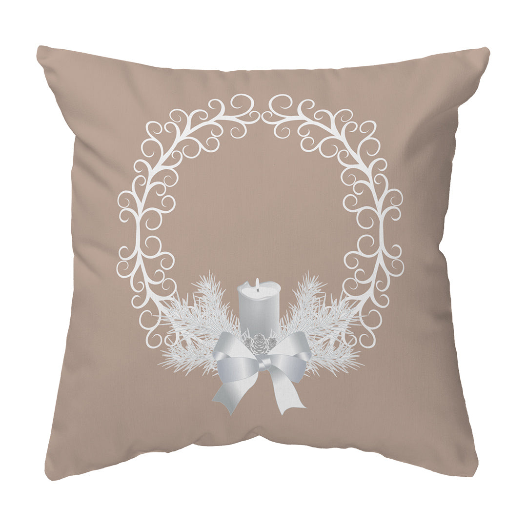 Throw Pillow Yule Wreath