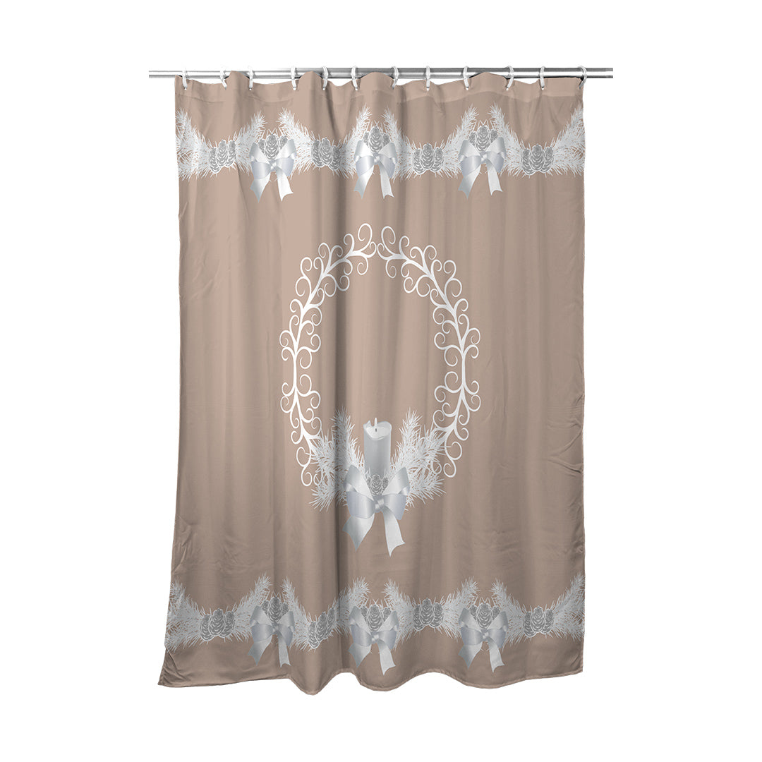 Shower Curtain Yule Wreath