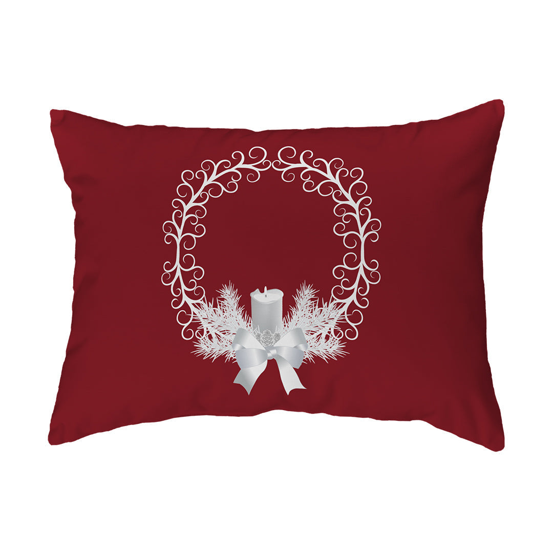 Throw Pillow Yule Wreath