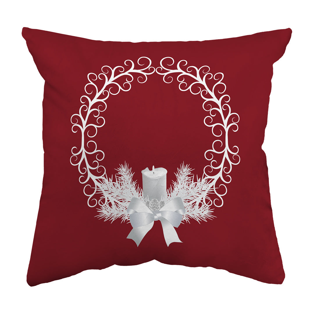 Throw Pillow Yule Wreath