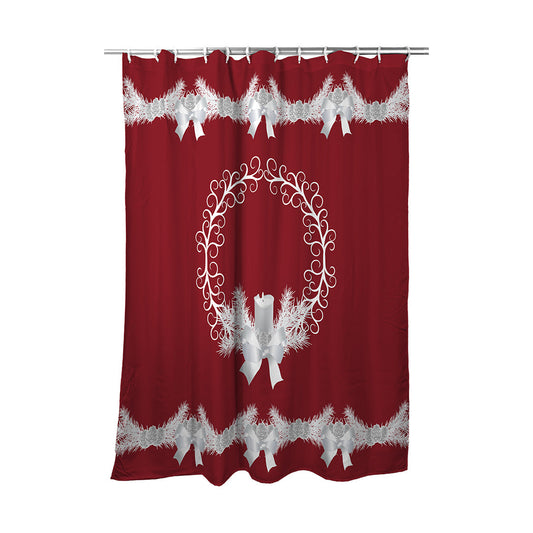 Shower Curtain Yule Wreath