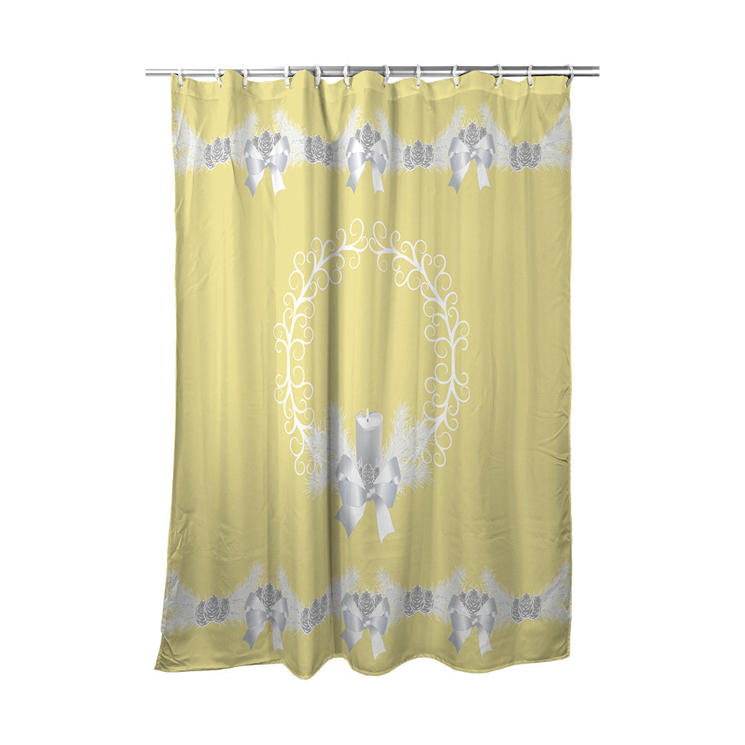 Shower Curtain Yule Wreath